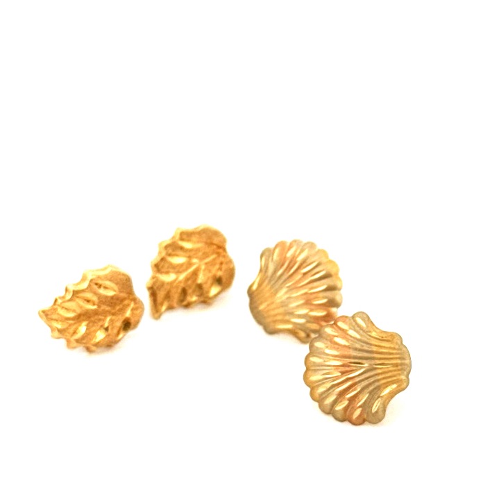 2 Pairs Of 14k Yellow Gold Earrings With Posts
